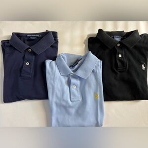 Bundle of Polo colored tees: black, navy & sky clue